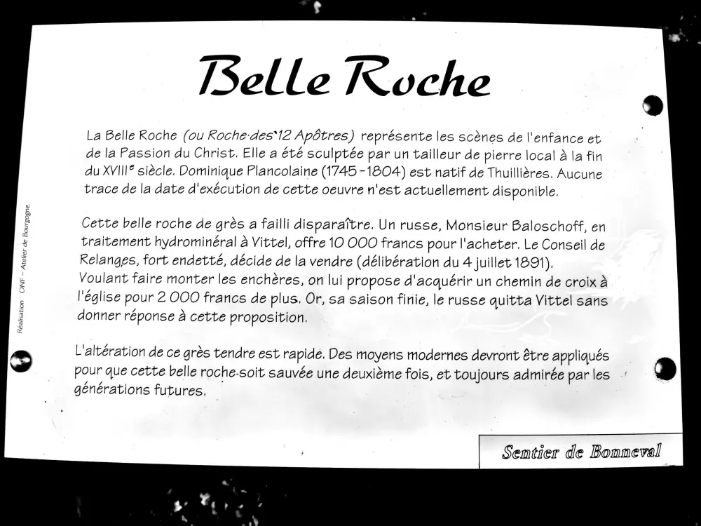 Les Solitaires de Bonneval - Informations sur la Belle Roche (© J.E)