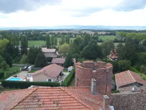 Panoramisch uitzicht vanaf de top van de vierkante toren