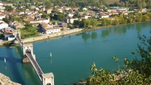 Il ponte Andancette costruita nel 1827 da Marc Seguin, il più antico ponte sospeso ancora lavorando Francia