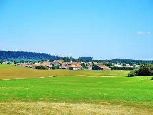 Panorama depuis le bas des prairies (© J.E)