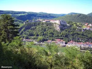 Besançon and the citadel, seen from the fort of Bregille