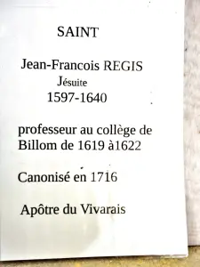 Information about St. Francis Regis (© J.E)