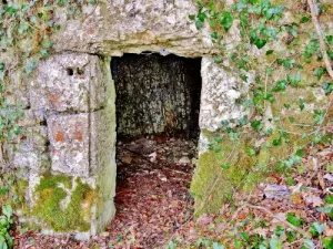 beschutte ingang aangelegde rots van de heuvel Bray (© JE)