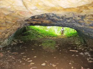 Entrance to the Baume cave, view from inside (© Jean Espirat)