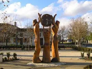 Wooden sculpture on the square