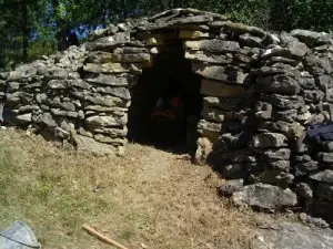 A dry stone hut