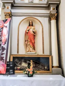Altar y retablo del Sagrado Corazón - Iglesia de Chamesol (© J.E.)