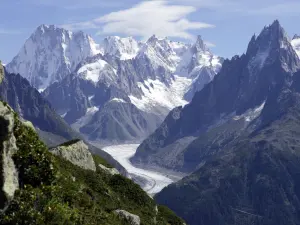 Mer de Glace et massif du Mont-Blanc