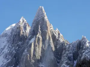 Les Drus sous la neige - Chamonix
