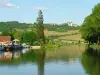 Chateauneuf-en-Auxois - 从勃艮第运河看到的 Châteauneuf