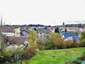 Dampierre-les-Bois, seen from the street of the temple (© J.E)