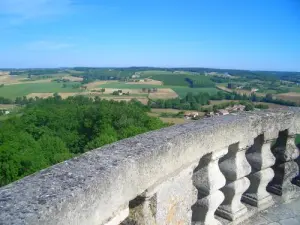 Panorama depuis la tour du château : campagne environnante