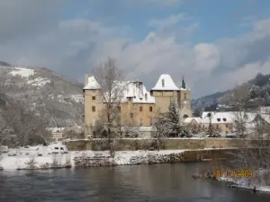 Entraygues-sur-Truyère in de winter