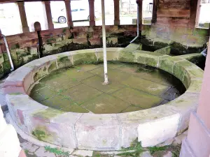 Saint-Valbert - Bassin circulaire central du lavoir (© Jean Espirat)