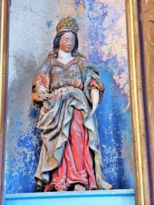 Saint-Valbert - Vierge polychrome, autel de la Vierge, dans l'église (© Jean Espirat)
