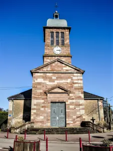 Porche et clocher de l'église de Froideconche (© J.E)