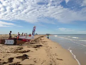 Weekend sfida del vento a partire paddle-board Bec