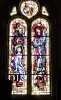 Stained glass window of the education of the Virgin - Church of Granges-sur-Vologne (© JE)