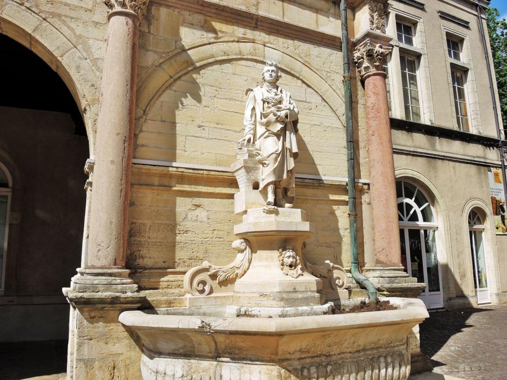 Gray - old fountain with a statue of Rome de l'Isle (© JE)