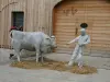 Hauterive-la-Fresse - Sculpture Le farmer and his cow - Mont d'Hauterive