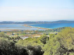 Panorama op zoute en het strand Almanarre Costebelle sinds (© J. E)