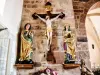 Kientzheim - Crucifixión con estatuas de San Juan y Nuestra Señora de Kientzheim (© JE)