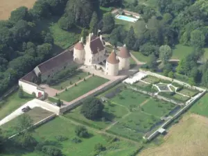 Aerial view of the castle Corbelin