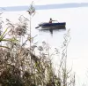 Fishing party on the lake