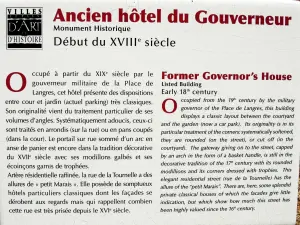 Information on the former hotel of the governor (© Jean Espirat)