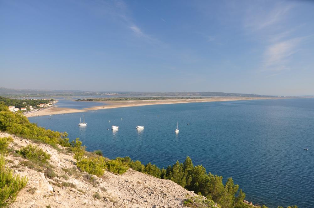 Leucate - Beach of the Coussoules and La Franqui from the cliff
