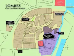 historische Karte von Lombez