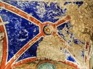 Soffitto dipinto, abside nord della chiesa di Lurs (© J.E)
