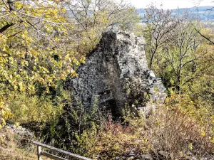 Vestiges de la tour sud de l'ancien château, vus de la Vierge (© J.E)