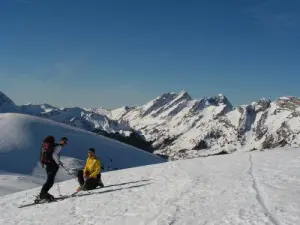 Ski touring above Romme
