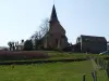 La chiesa dal parco del castello