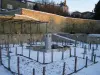 Jardin médiéval sous la neige 