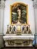 Altar con pintura de Saint-Sébastien, en la iglesia (© JE)