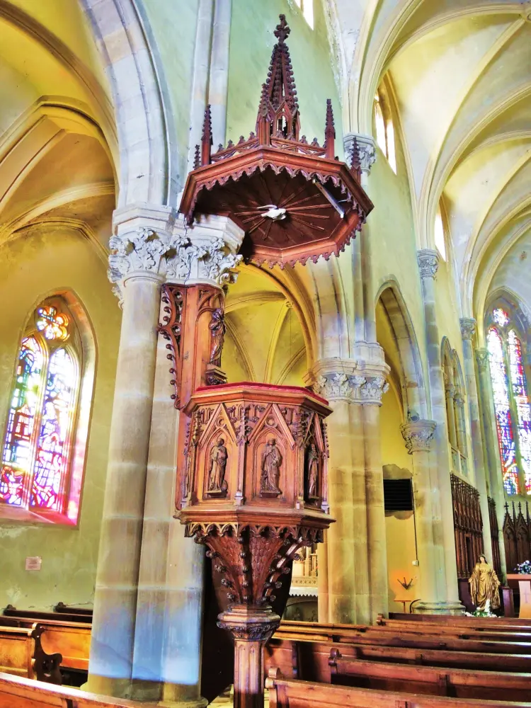 Plancher-les-Mines - Chaire de l'église Saint-Nicolas (© Jean Espirat)