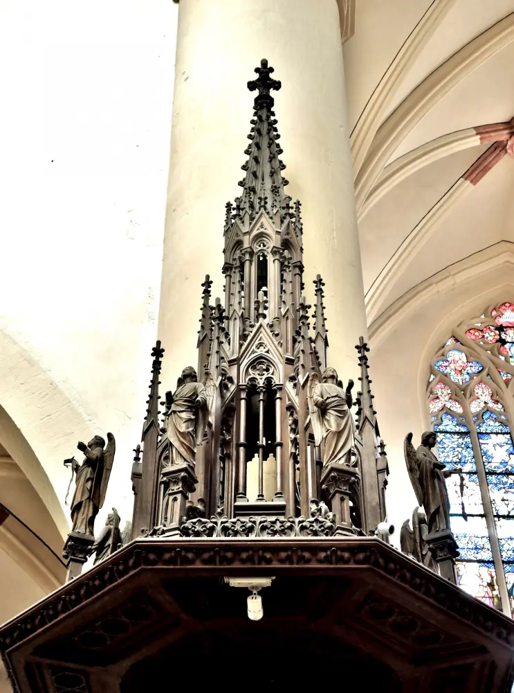 Remiremont - Carved roof of the pulpit of the church (© J.E)