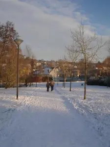 Closeaux el área bajo la nieve