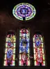 Interno della chiesa di Saint-Martin - Rosone e vetrate del transetto nord (© JE)