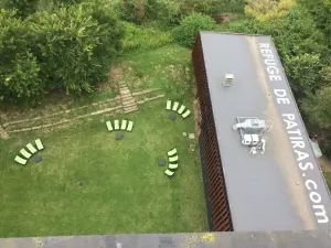 View of the patterns of patches from the top of the lighthouse