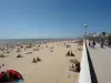 Het strand en de esplanade van de zee