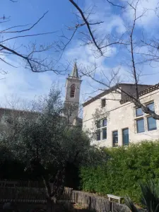 The bell tower seen from the small garden