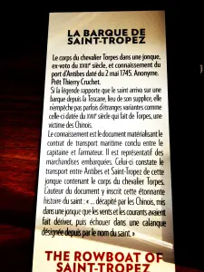 Information on boat Saint-Tropez (© JE)