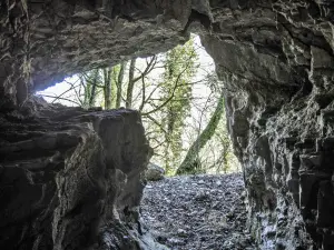 Porch of the cave of Bléfond, seen from the inside (© J.E)