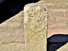 Bollard engraved in front of the Bucheneck (© J.E)