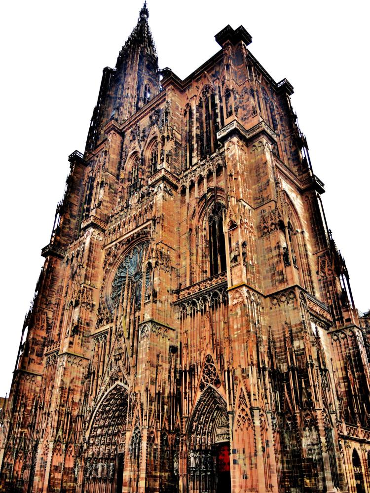 Strasbourg - View part of the facade of the cathedral (© Jean Espirat)