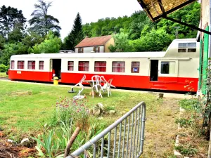 Il trenino turistico, nella stazione di Toucy (© JE)