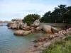 Strand bij vloed naar de punt van Renote Island